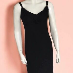 Vintage Evan Picone Black Sz 10 LBD Cocktail Dress Elegant Rhinestone Detail